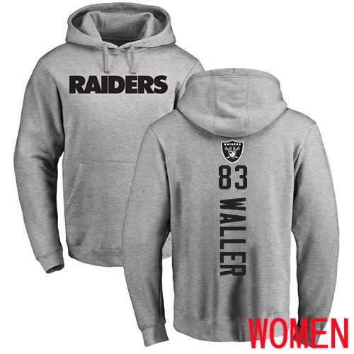 Oakland Raiders Ash Women Darren Waller Backer NFL Football 83 Pullover Hoodie Sweatshirts